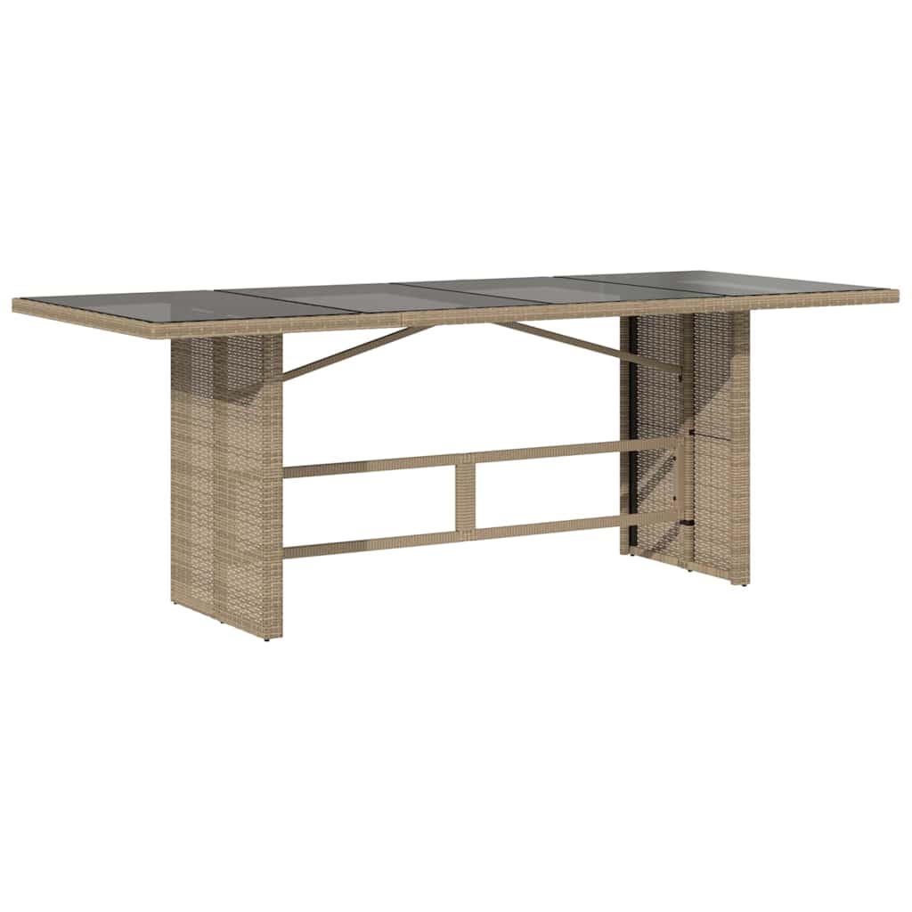 Conjunto de Comedor de Jardín 7 pcs Beige ratán sintético