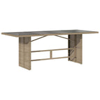 Conjunto de Comedor de Jardín 7 pcs Beige ratán sintético