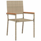 Conjunto de Comedor de Jardín 7 pcs Beige ratán sintético