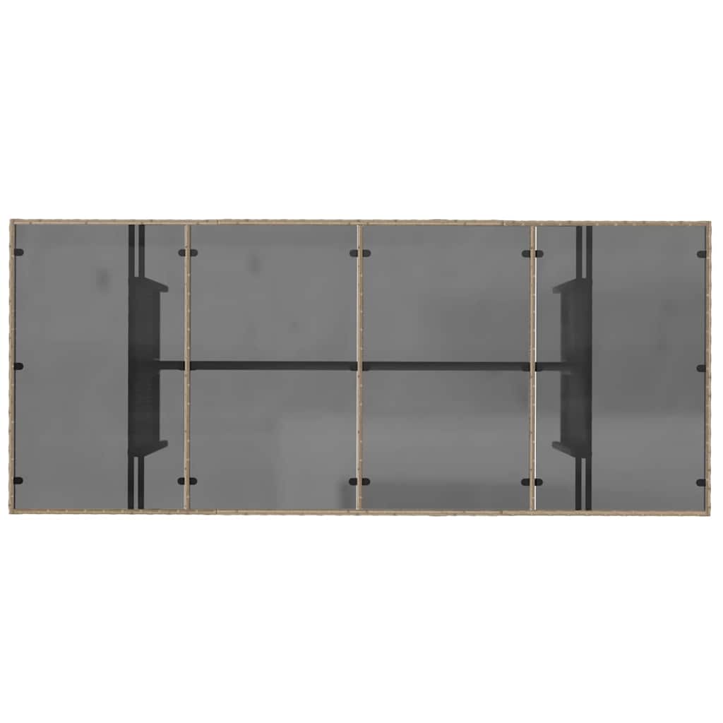 Conjunto de Comedor de Jardín 7 pcs Beige ratán sintético