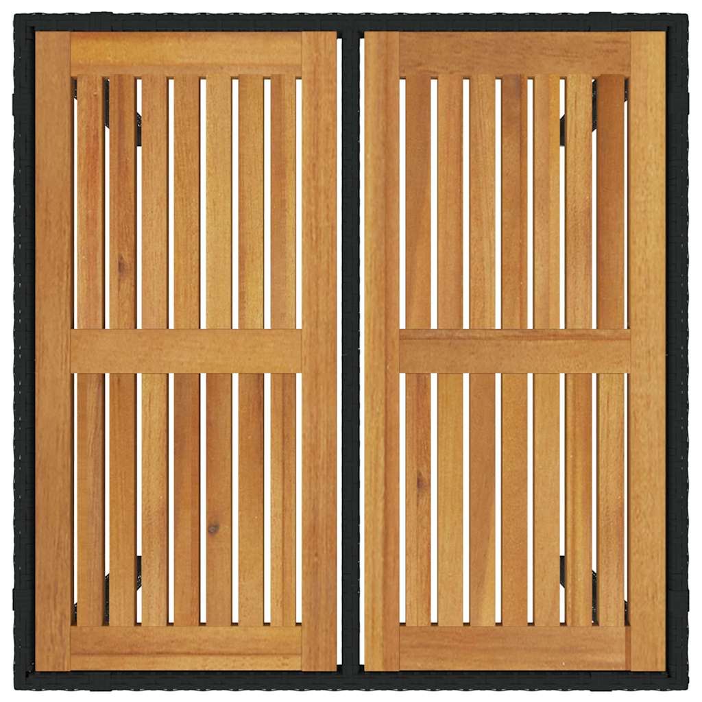 Conjunto de Comedor de Jardín 3 pcs Negro y Marrón