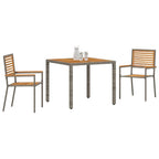 Conjunto de Comedor de Jardín 3 pcs Gris y marrón