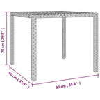 Conjunto de Comedor de Jardín 3 pcs Gris y marrón