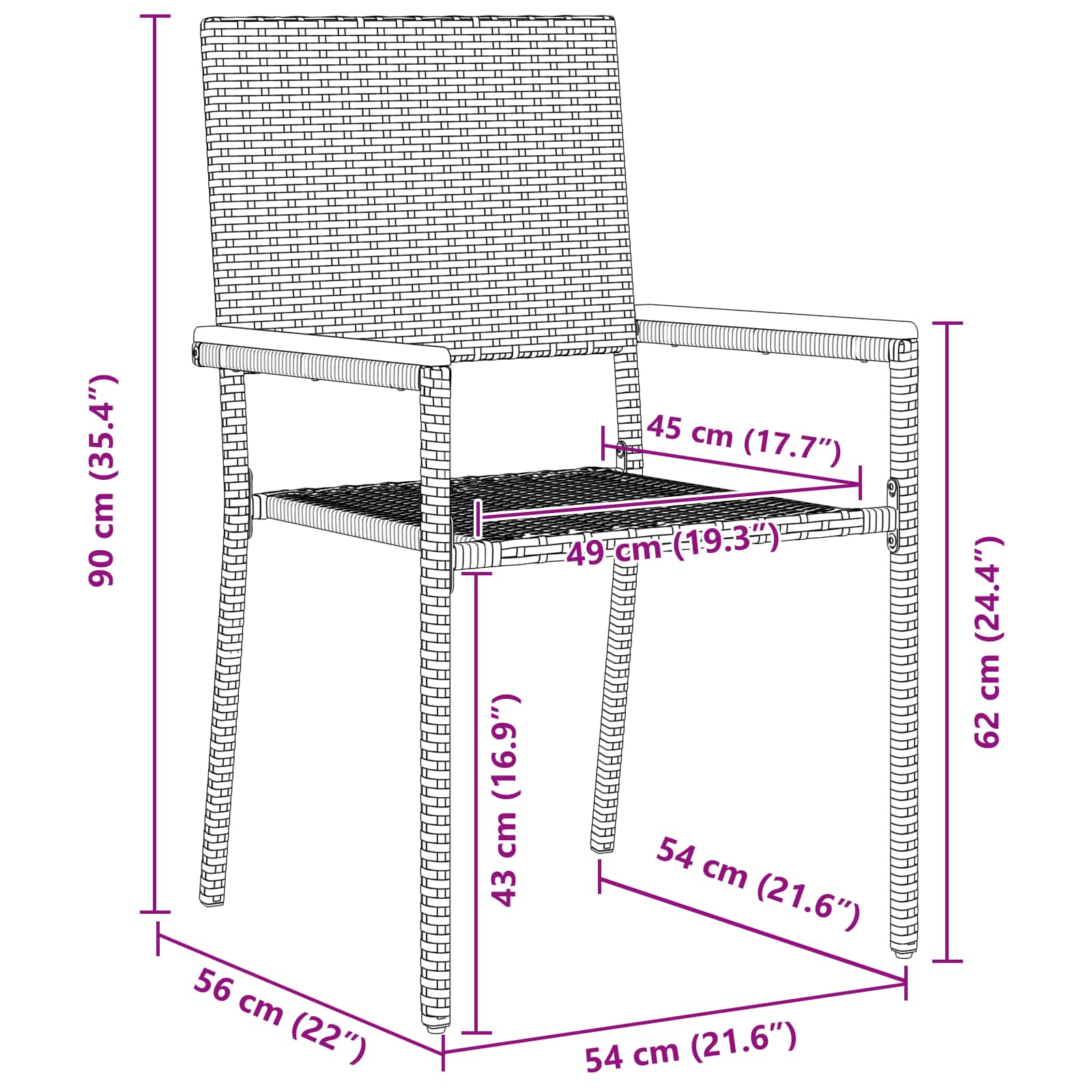 Conjunto de Comedor de Jardín 3 pcs Gris y marrón