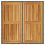 Conjunto de Comedor de Jardín 3 pcs Gris y marrón