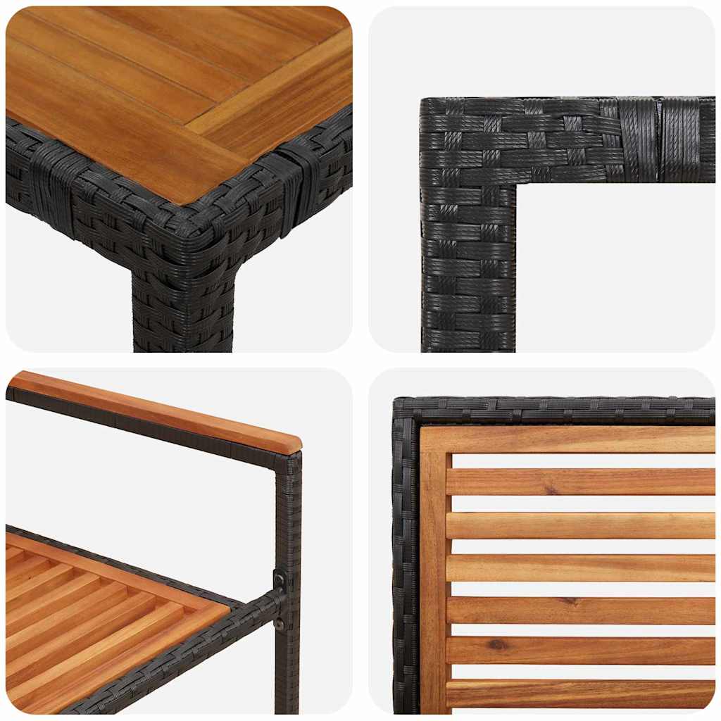 Conjunto de Comedor de Jardín 5 pcs Negro y Marrón