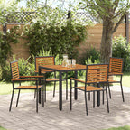 Conjunto de Comedor de Jardín 5 pcs Negro y Marrón