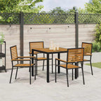Conjunto de Comedor de Jardín 5 pcs Negro y Marrón