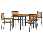 Conjunto de Comedor de Jardín 5 pcs Negro y Marrón