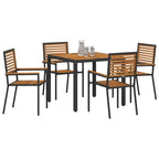 Conjunto de Comedor de Jardín 5 pcs Negro y Marrón