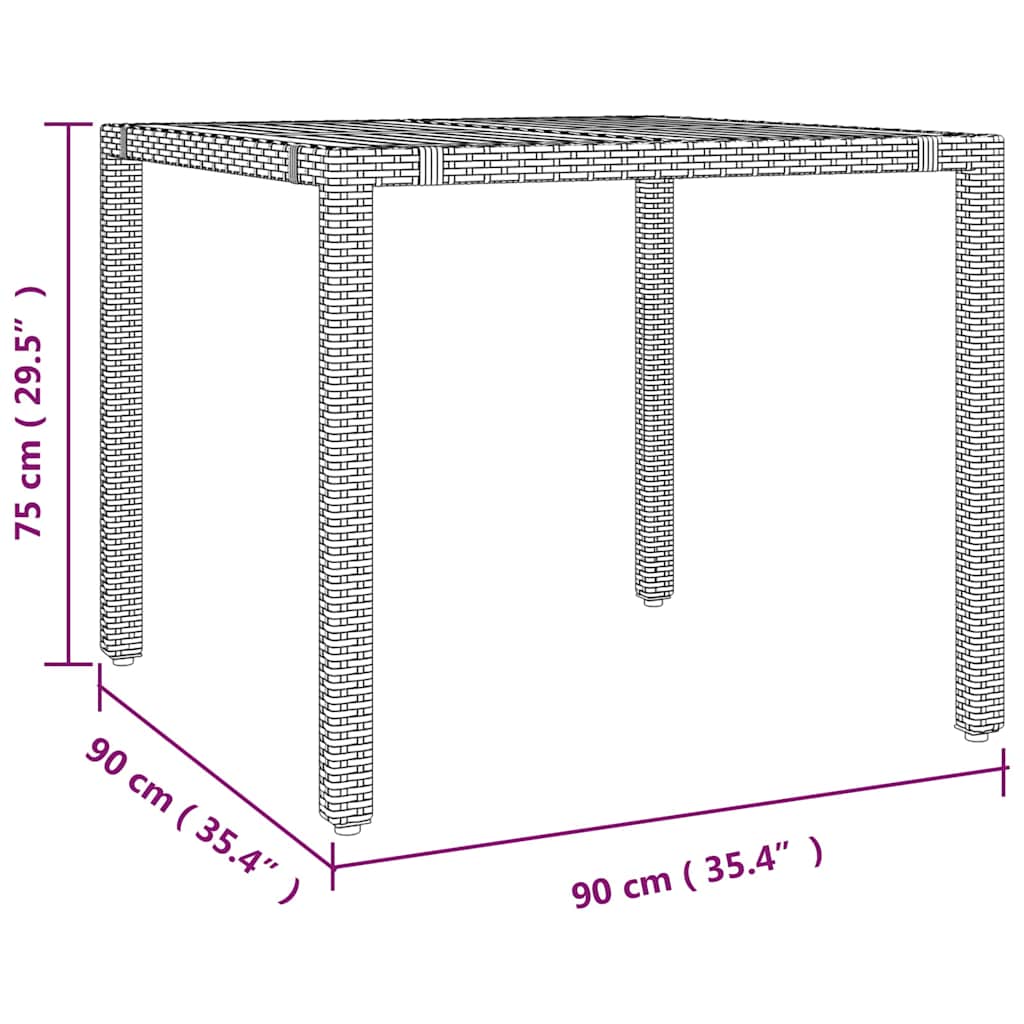 Conjunto de Comedor de Jardín 5 pcs Negro y Marrón