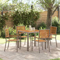 Conjunto de Comedor de Jardín 5 pcs Gris y marrón