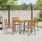 Conjunto de Comedor de Jardín 5 pcs Gris y marrón