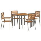 Conjunto de Comedor de Jardín 5 pcs Gris y marrón