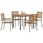 Conjunto de Comedor de Jardín 5 pcs Gris y marrón