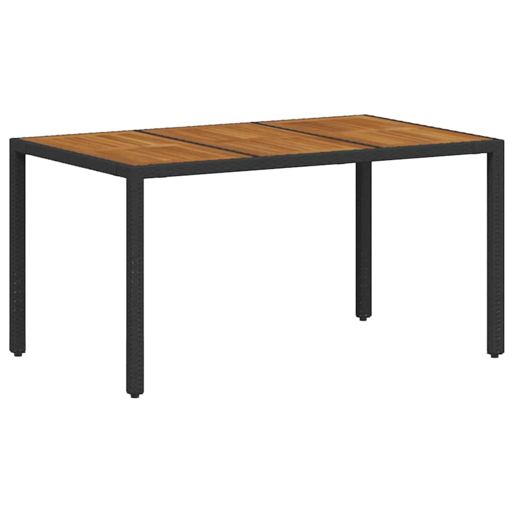 Conjunto de Comedor de Jardín 7 pcs Negro y Marrón