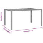 Conjunto de Comedor de Jardín 7 pcs Negro y Marrón