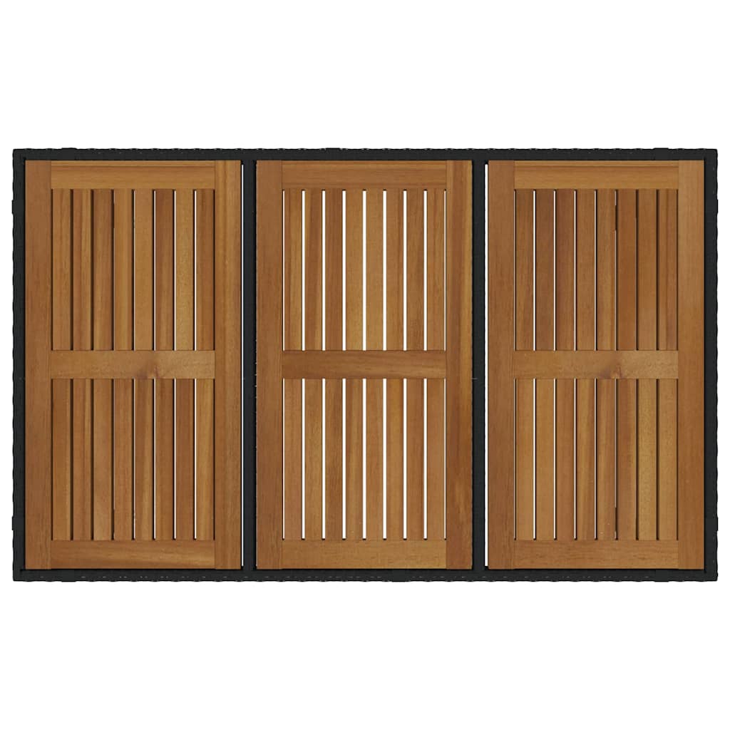 Conjunto de Comedor de Jardín 7 pcs Negro y Marrón