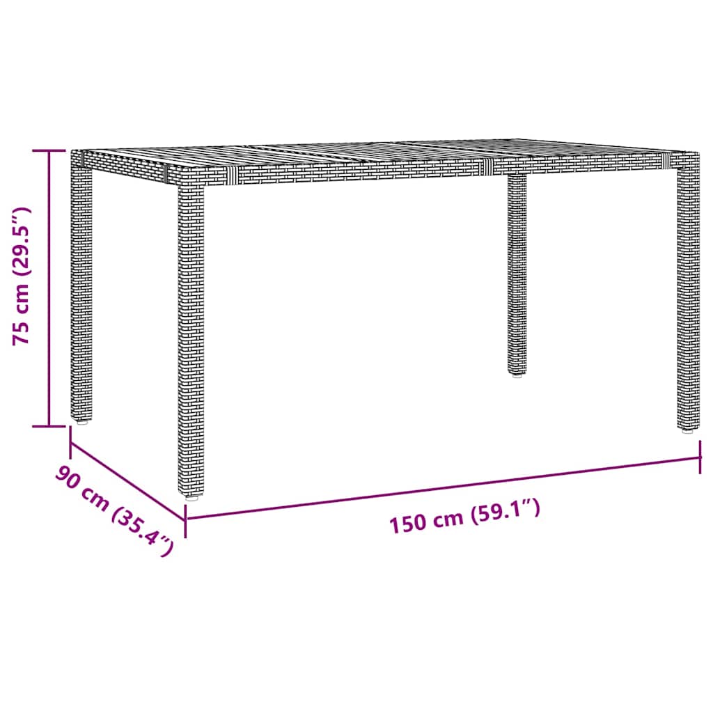 Conjunto de Comedor de Jardín 7 pcs Gris y marrón