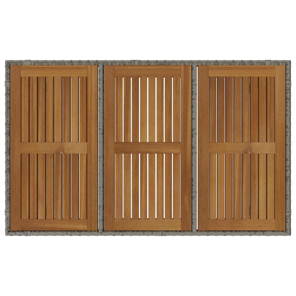 Conjunto de Comedor de Jardín 7 pcs Gris y marrón