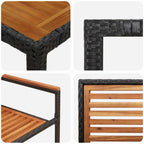 Conjunto de Comedor de Jardín 9 pcs Negro y Marrón