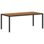 Conjunto de Comedor de Jardín 9 pcs Negro y Marrón