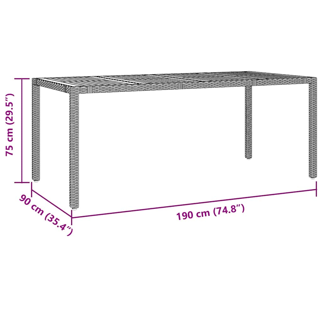 Conjunto de Comedor de Jardín 9 pcs Negro y Marrón