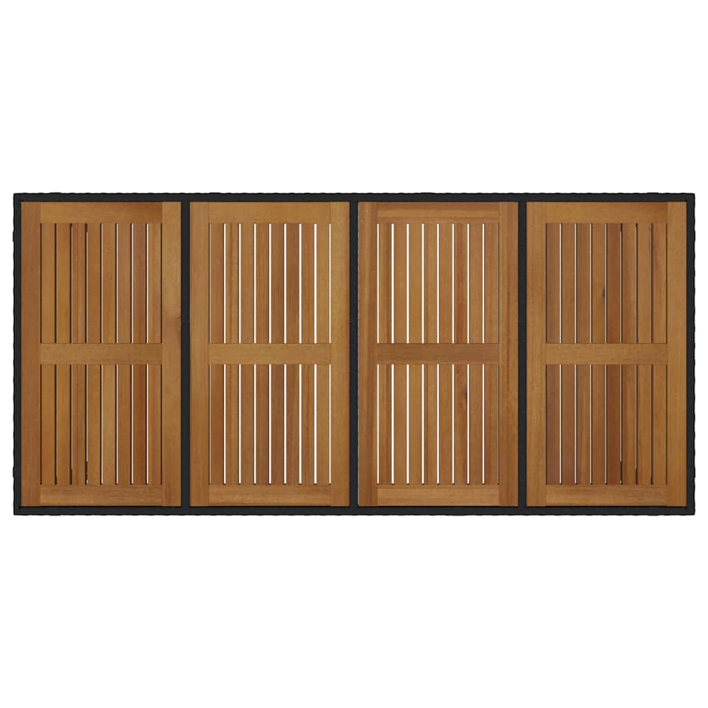 Conjunto de Comedor de Jardín 9 pcs Negro y Marrón