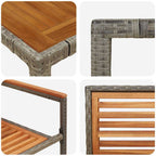 Conjunto de Comedor de Jardín 9 pcs Gris y marrón