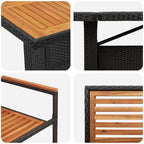 Conjunto de Comedor de Jardín 9 pcs Negro y Marrón