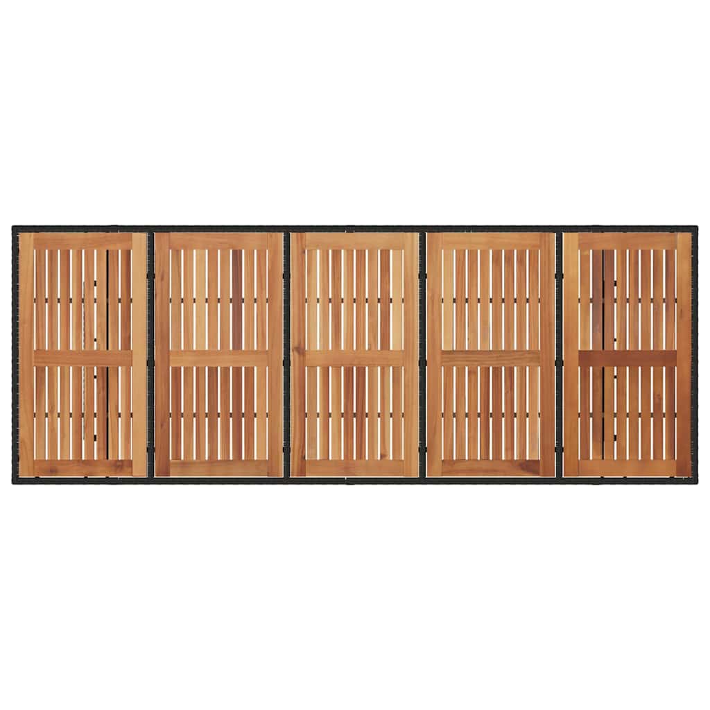 Conjunto de Comedor de Jardín 9 pcs Negro y Marrón