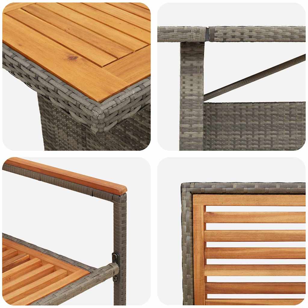 Conjunto de Comedor de Jardín 9 pcs Gris y marrón