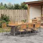 Conjunto de Comedor de Jardín 9 pcs Gris y marrón