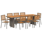Conjunto de Comedor de Jardín 9 pcs Gris y marrón