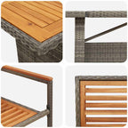 Conjunto de Comedor de Jardín 11 pcs Gris y marrón