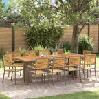 Conjunto de Comedor de Jardín 11 pcs Gris y marrón