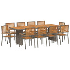 Conjunto de Comedor de Jardín 11 pcs Gris y marrón