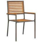 Conjunto de Comedor de Jardín 11 pcs Gris y marrón