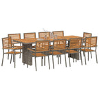 Conjunto de Comedor de Jardín 11 pcs Gris y marrón