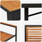 Conjunto de Comedor de Jardín 7 pcs Negro y Marrón
