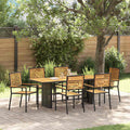 Conjunto de Comedor de Jardín 7 pcs Negro y Marrón