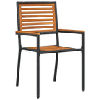 Conjunto de Comedor de Jardín 7 pcs Negro y Marrón