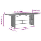 Conjunto de Comedor de Jardín 7 pcs Negro y Marrón