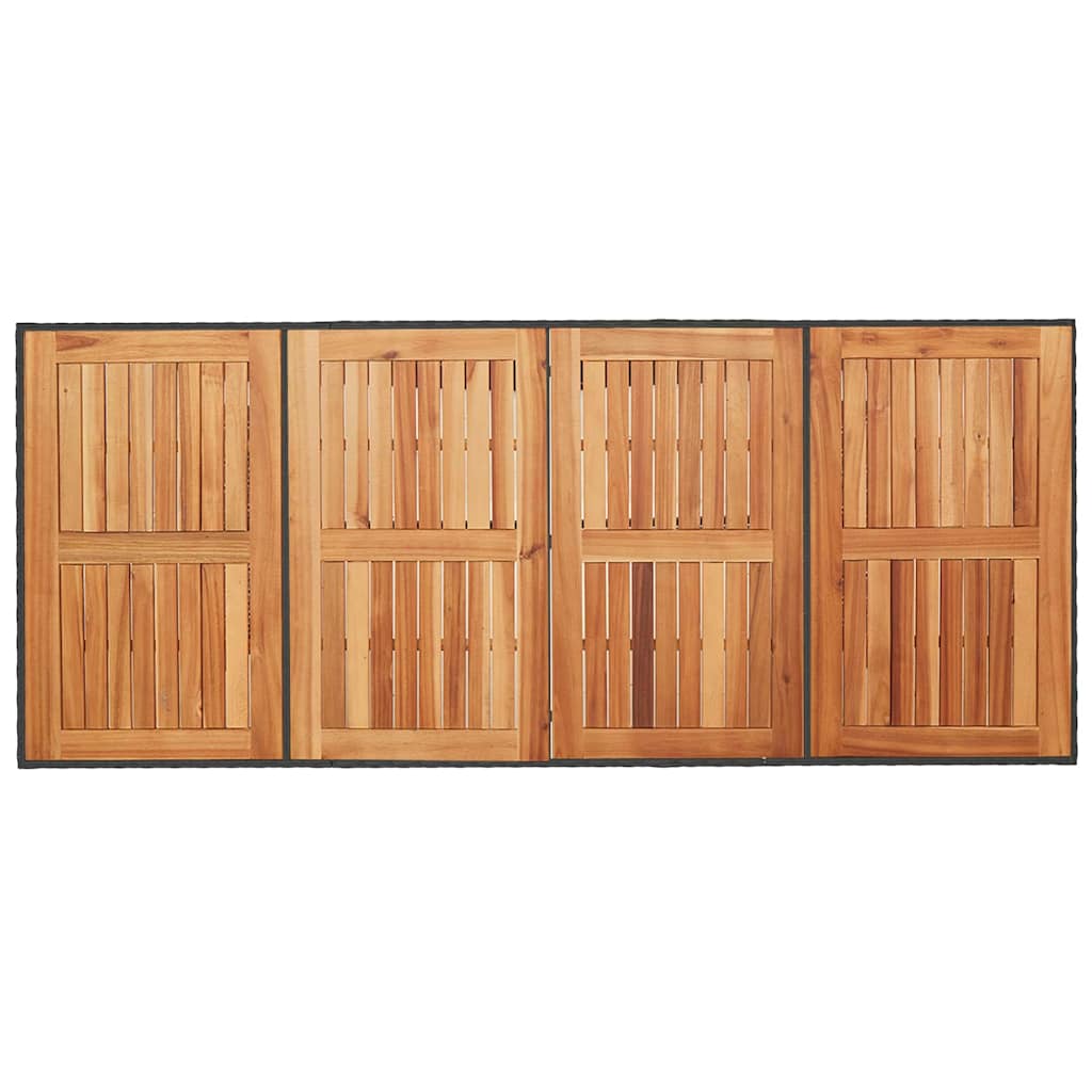Conjunto de Comedor de Jardín 7 pcs Negro y Marrón