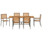 Conjunto de Comedor de Jardín 7 pcs Gris y marrón