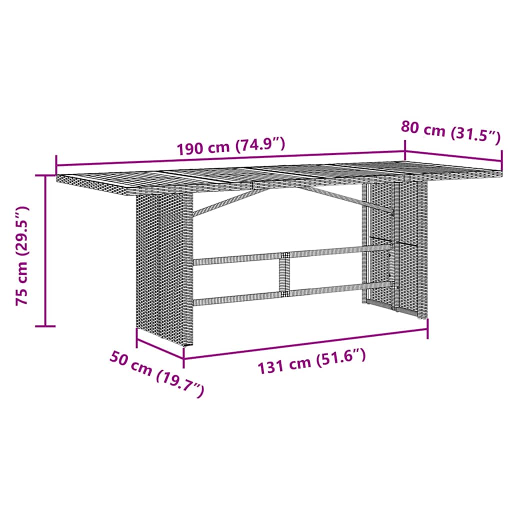 Conjunto de Comedor de Jardín 9 pcs Negro y Marrón