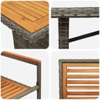 Conjunto de Comedor de Jardín 9 pcs Gris y marrón