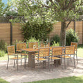 Conjunto de Comedor de Jardín 9 pcs Gris y marrón