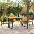 Conjunto de Comedor de Jardín 5 pcs Negro
