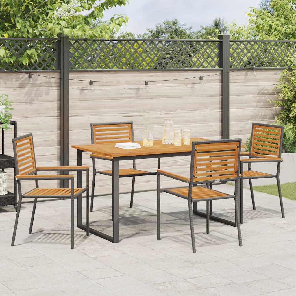 Conjunto de Comedor de Jardín 5 pcs Negro